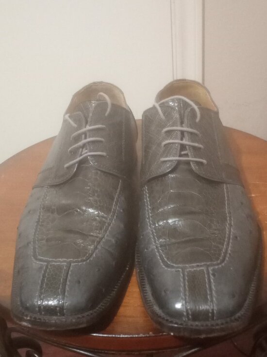 DAVID EDEN Exotic Gray Blue Crocodile Ostrich Leather Dress Shoes Mens Sz 11 main image 10